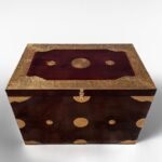 Luxury Handcrafted Wooden Storage Chest with Gold Embossed Detailing
