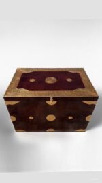 Luxury Handcrafted Wooden Storage Chest with Gold Embossed Detailing
