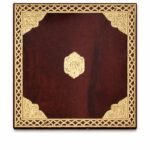 Handcrafted Wooden Bajot with Gold Carved Border | Traditional Pooja & Wedding Chowki