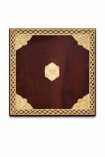 Handcrafted Wooden Bajot with Gold Carved Border | Traditional Pooja & Wedding Chowki