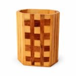 Premium Wooden Octagonal Pen Holder – Handcrafted Desk Organizer