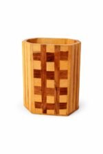 Premium Wooden Octagonal Pen Holder – Handcrafted Desk Organizer
